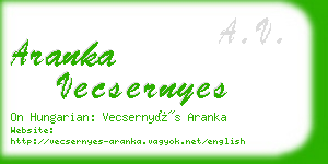 aranka vecsernyes business card